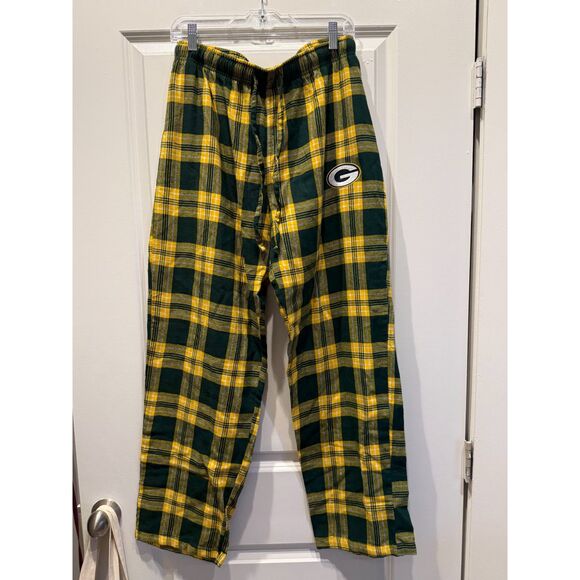 Green Bay Packers Unisex Pajama Pants Size Large EUC NFL Flannel NFC Football - Picture 1 of 4